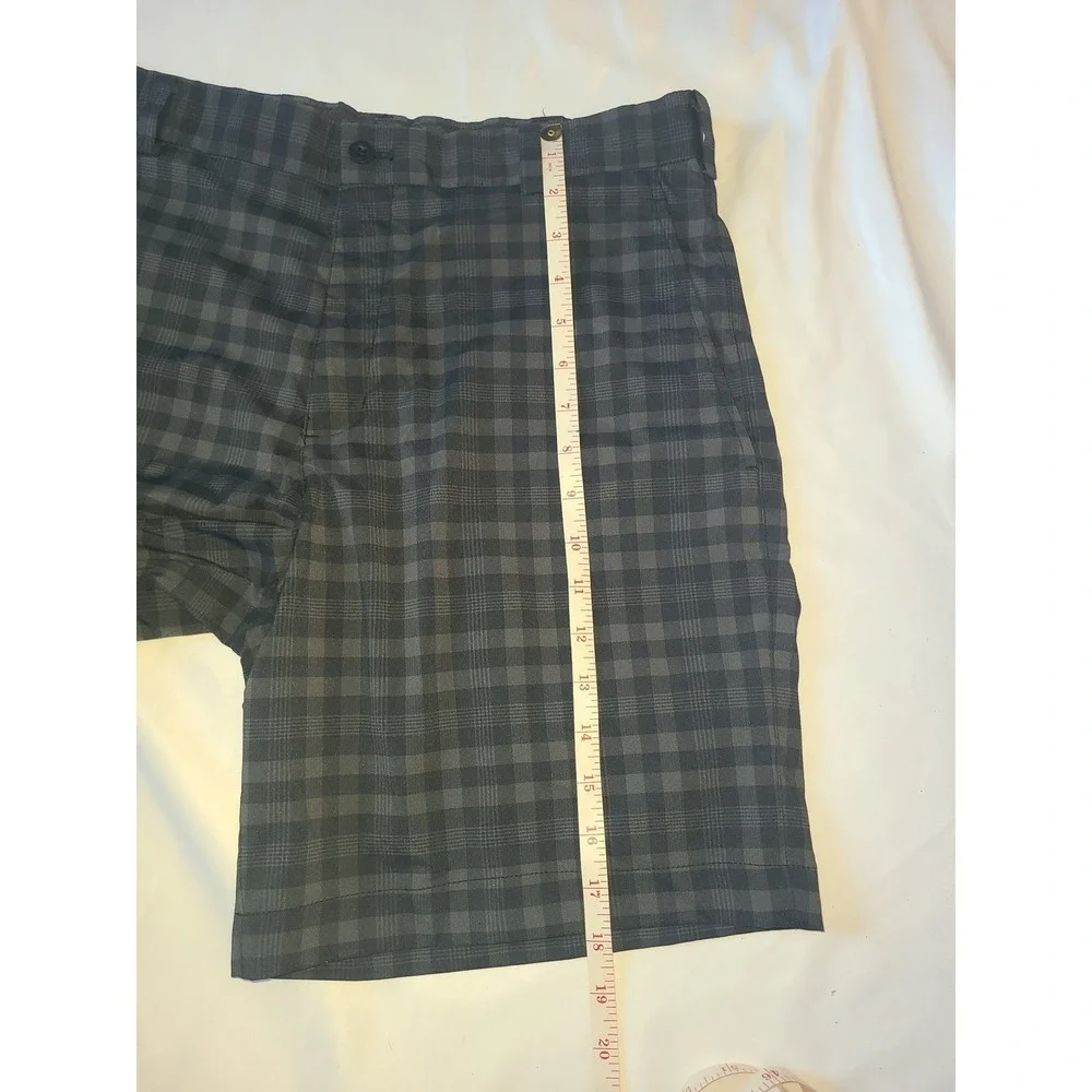 Nike Golf Dri Fit Plaid Shorts Mens Size 32 Grey Lightweight Performance